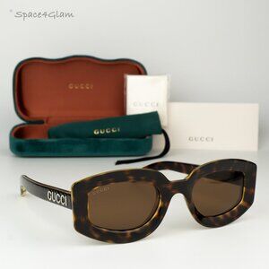Gucci Women Sunglasses Light Havana Yellow Brown Square GG1719S 002 BRAND NEW